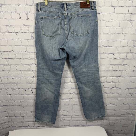 Lauren Ralph Lauren Embroidered Blue Boyfriend Jeans Size 10 - Picture 4 of 7